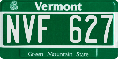 VT license plate NVF627