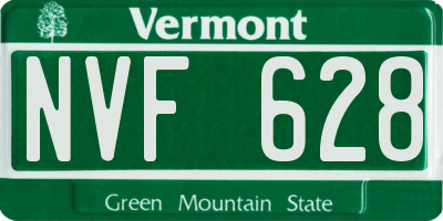 VT license plate NVF628
