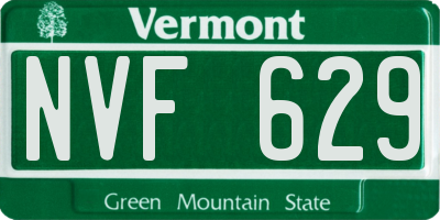 VT license plate NVF629