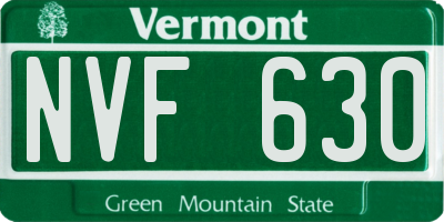 VT license plate NVF630