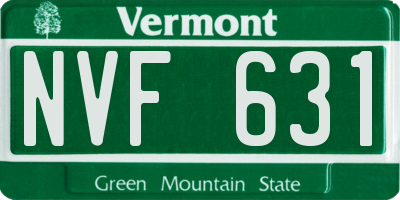 VT license plate NVF631