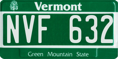 VT license plate NVF632