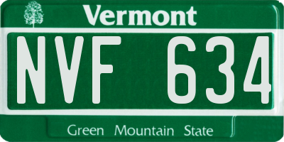 VT license plate NVF634