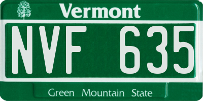 VT license plate NVF635