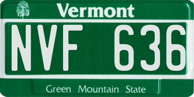 VT license plate NVF636