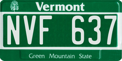 VT license plate NVF637