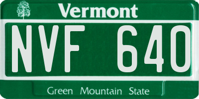 VT license plate NVF640