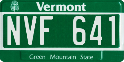 VT license plate NVF641