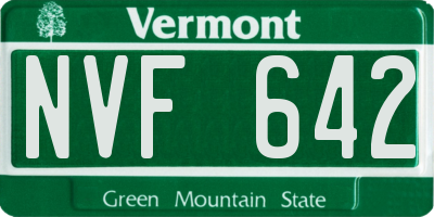 VT license plate NVF642