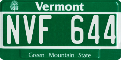 VT license plate NVF644