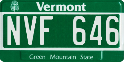 VT license plate NVF646