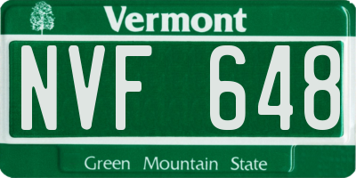 VT license plate NVF648
