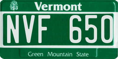 VT license plate NVF650