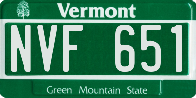 VT license plate NVF651