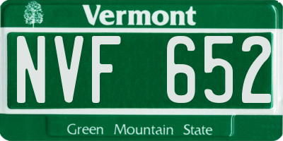 VT license plate NVF652