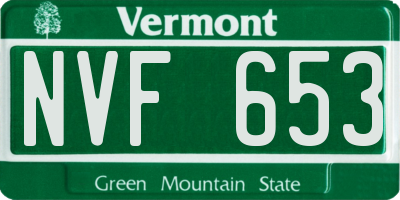 VT license plate NVF653