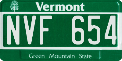 VT license plate NVF654