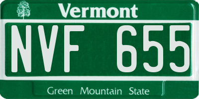 VT license plate NVF655