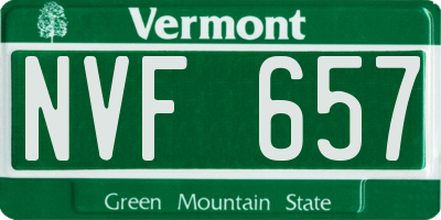 VT license plate NVF657
