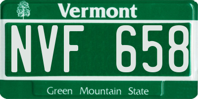VT license plate NVF658