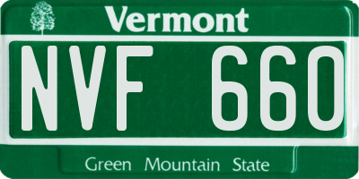 VT license plate NVF660