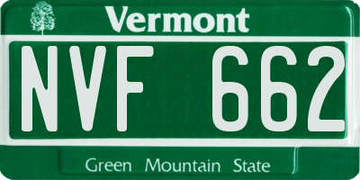 VT license plate NVF662
