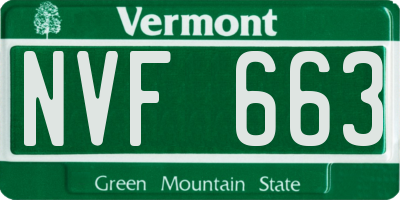VT license plate NVF663