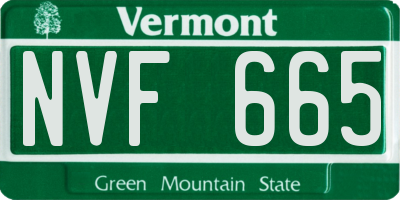 VT license plate NVF665