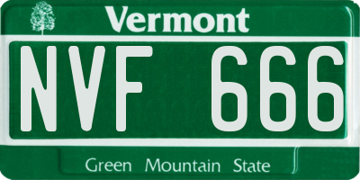 VT license plate NVF666