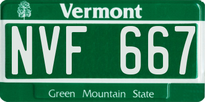 VT license plate NVF667