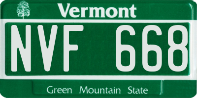 VT license plate NVF668