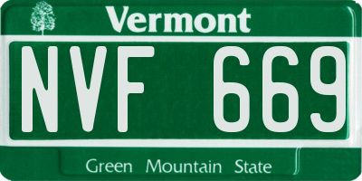VT license plate NVF669