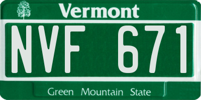 VT license plate NVF671
