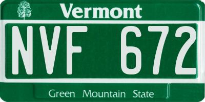 VT license plate NVF672