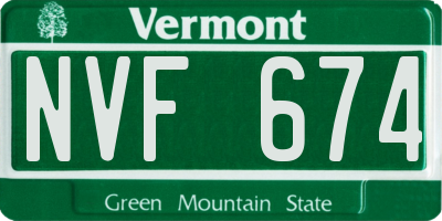VT license plate NVF674