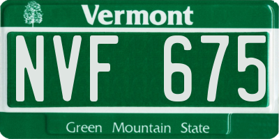 VT license plate NVF675