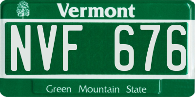 VT license plate NVF676