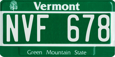 VT license plate NVF678