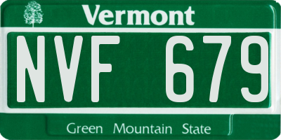 VT license plate NVF679