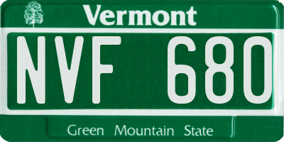 VT license plate NVF680