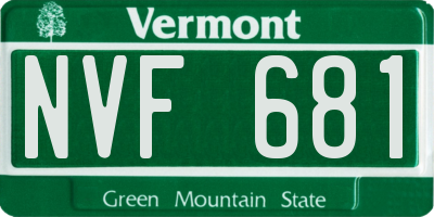VT license plate NVF681
