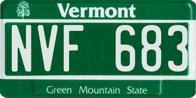 VT license plate NVF683