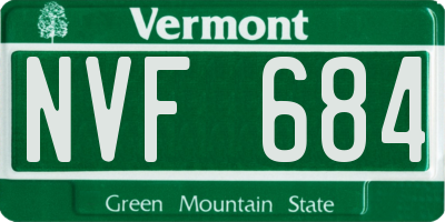 VT license plate NVF684