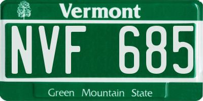 VT license plate NVF685
