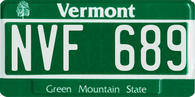 VT license plate NVF689