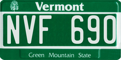VT license plate NVF690