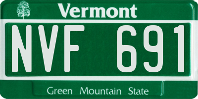 VT license plate NVF691