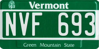 VT license plate NVF693