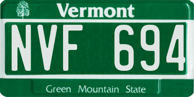 VT license plate NVF694