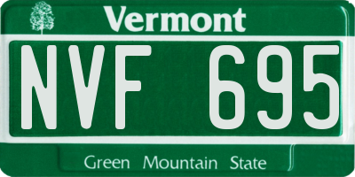 VT license plate NVF695